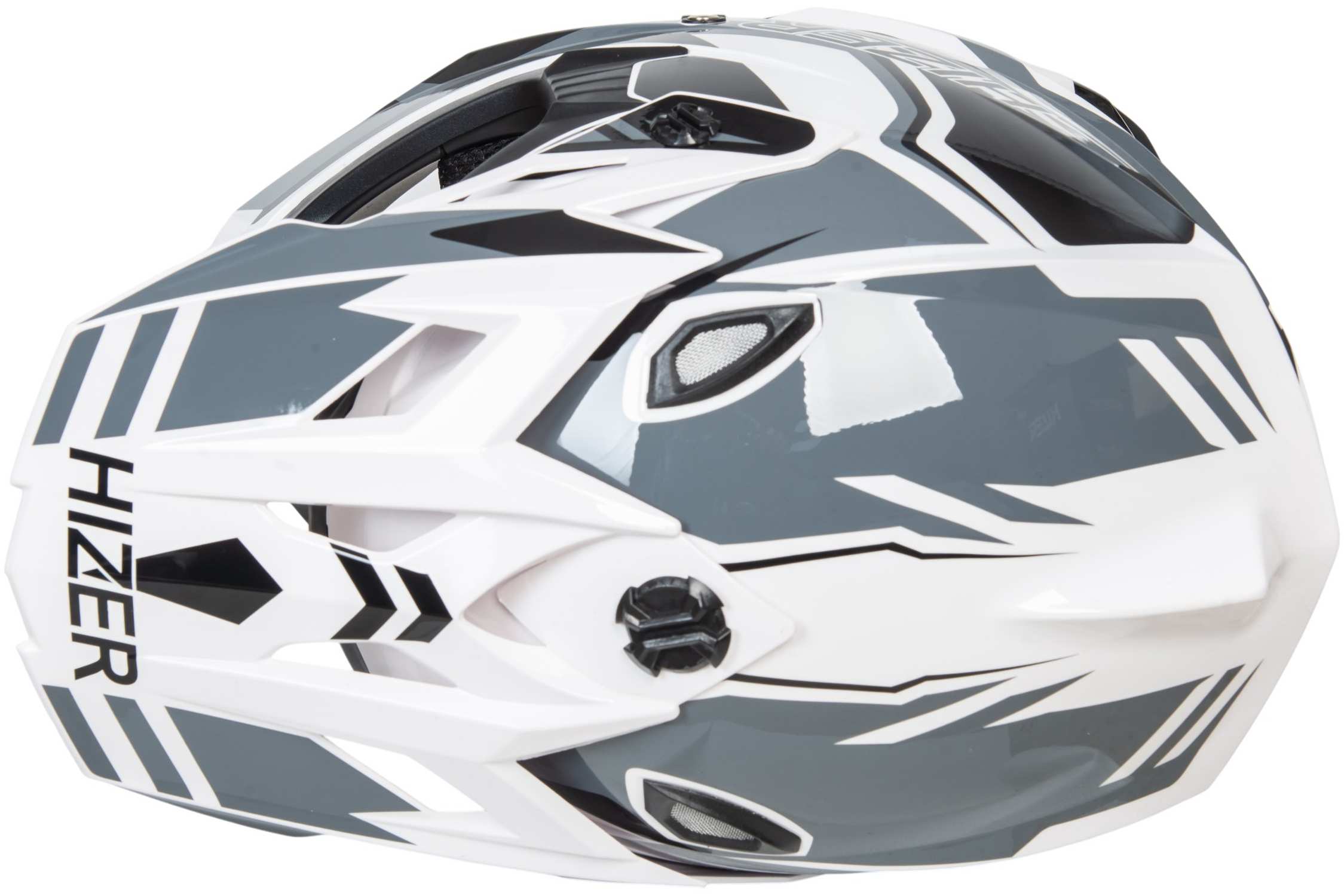 Шлем мото кроссовый HIZER J6801 №4 (XL) white/gray