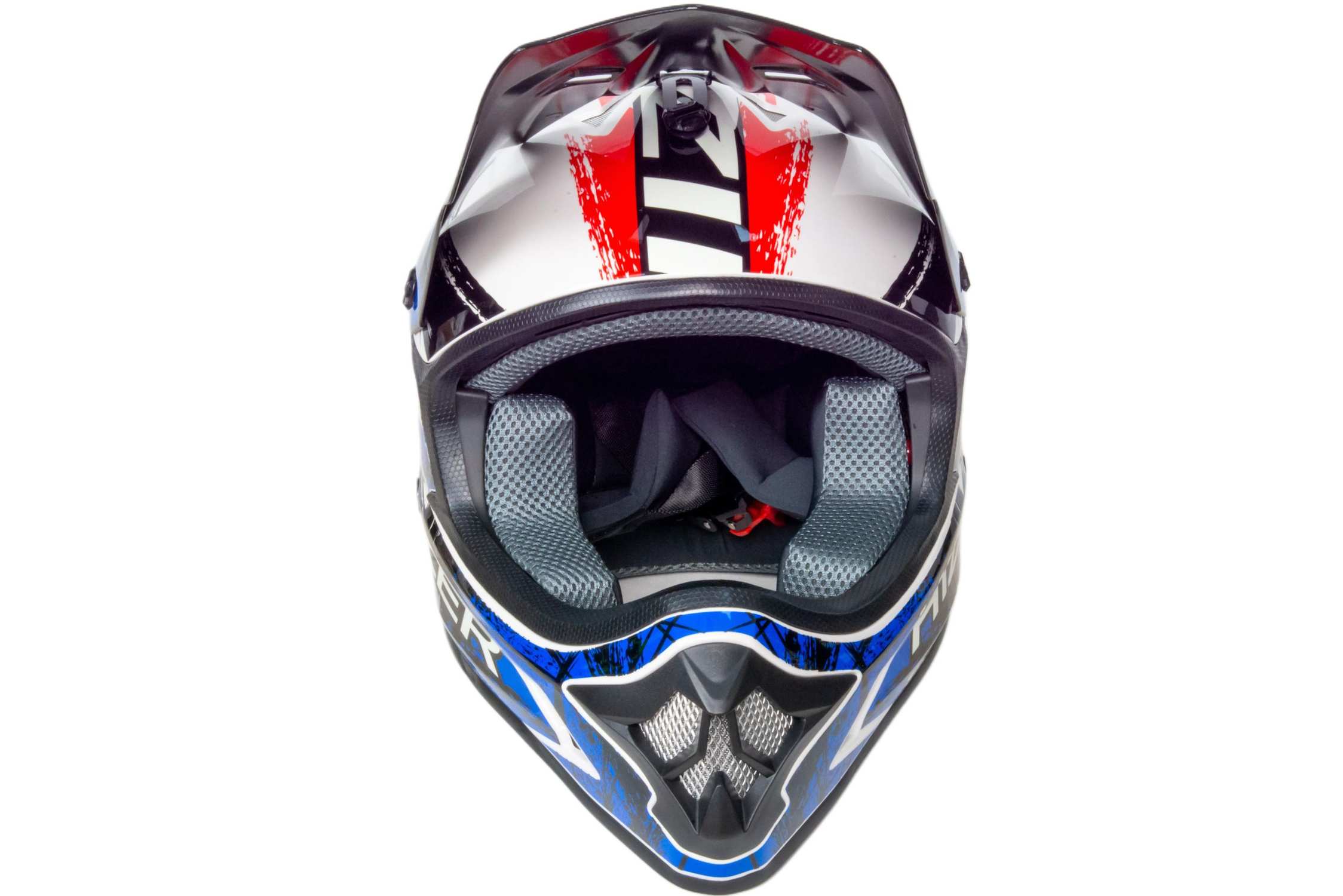 Шлем мото кроссовый HIZER J6805 №1 (XL) black/white/blue