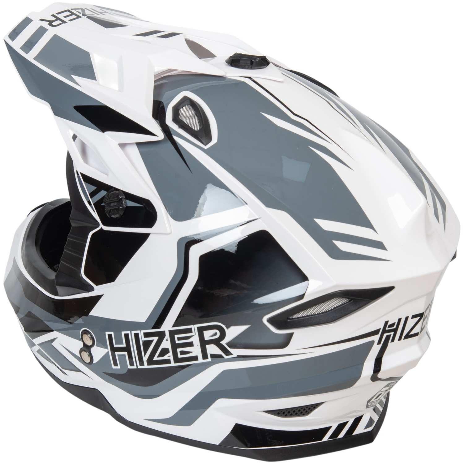 Шлем мото кроссовый HIZER J6801 №4 (S) white/gray