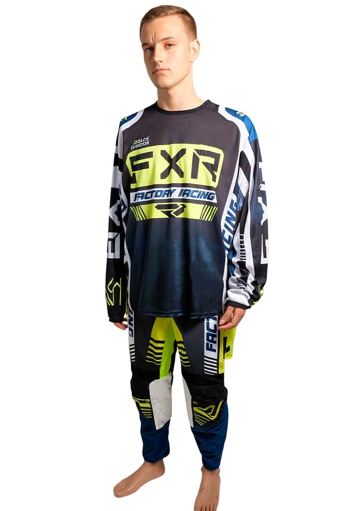 Штаны для мотокросса FXR №4 (M) blue/black/white/neon green