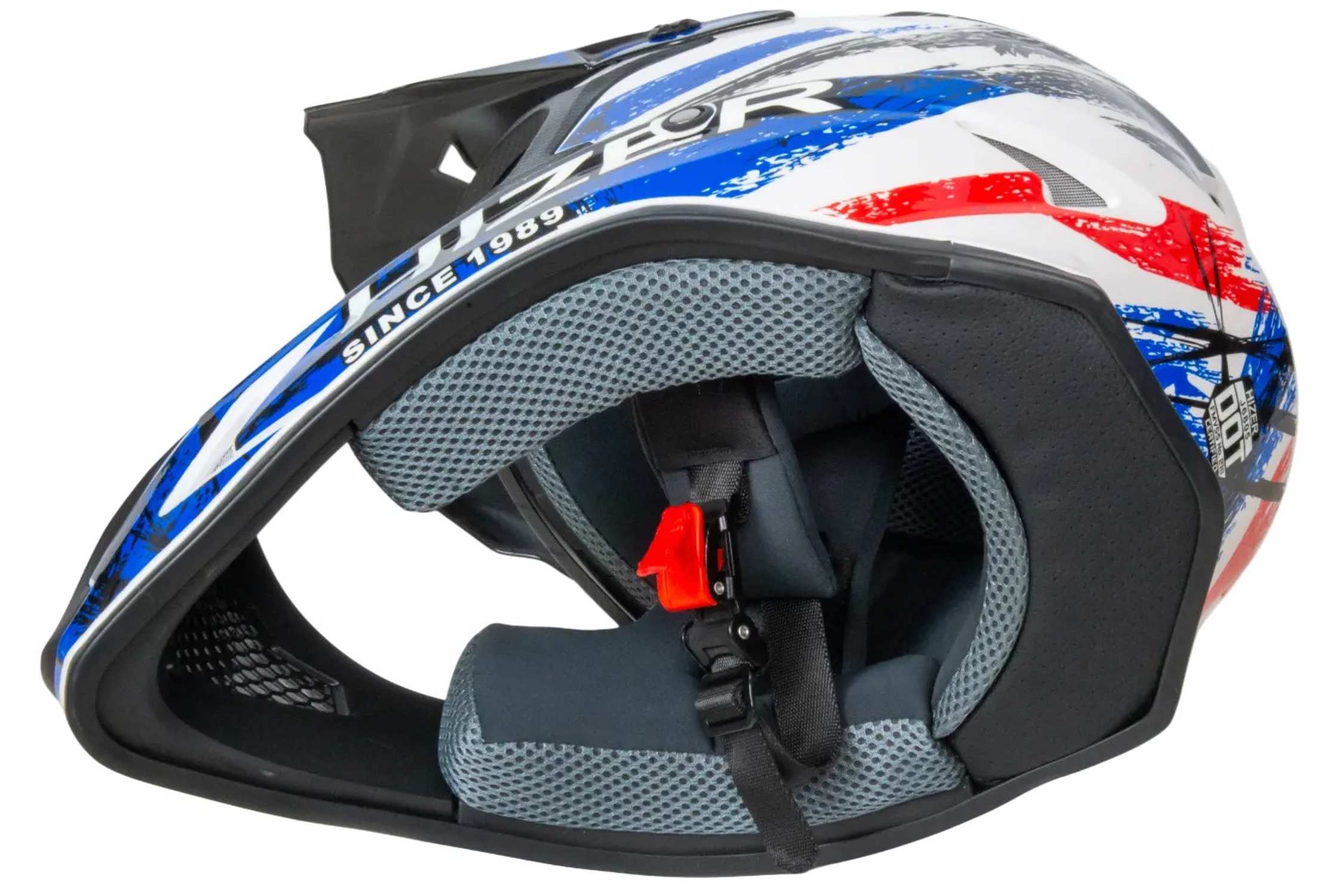 Шлем мото кроссовый HIZER J6805 №1 (XL) black/white/blue