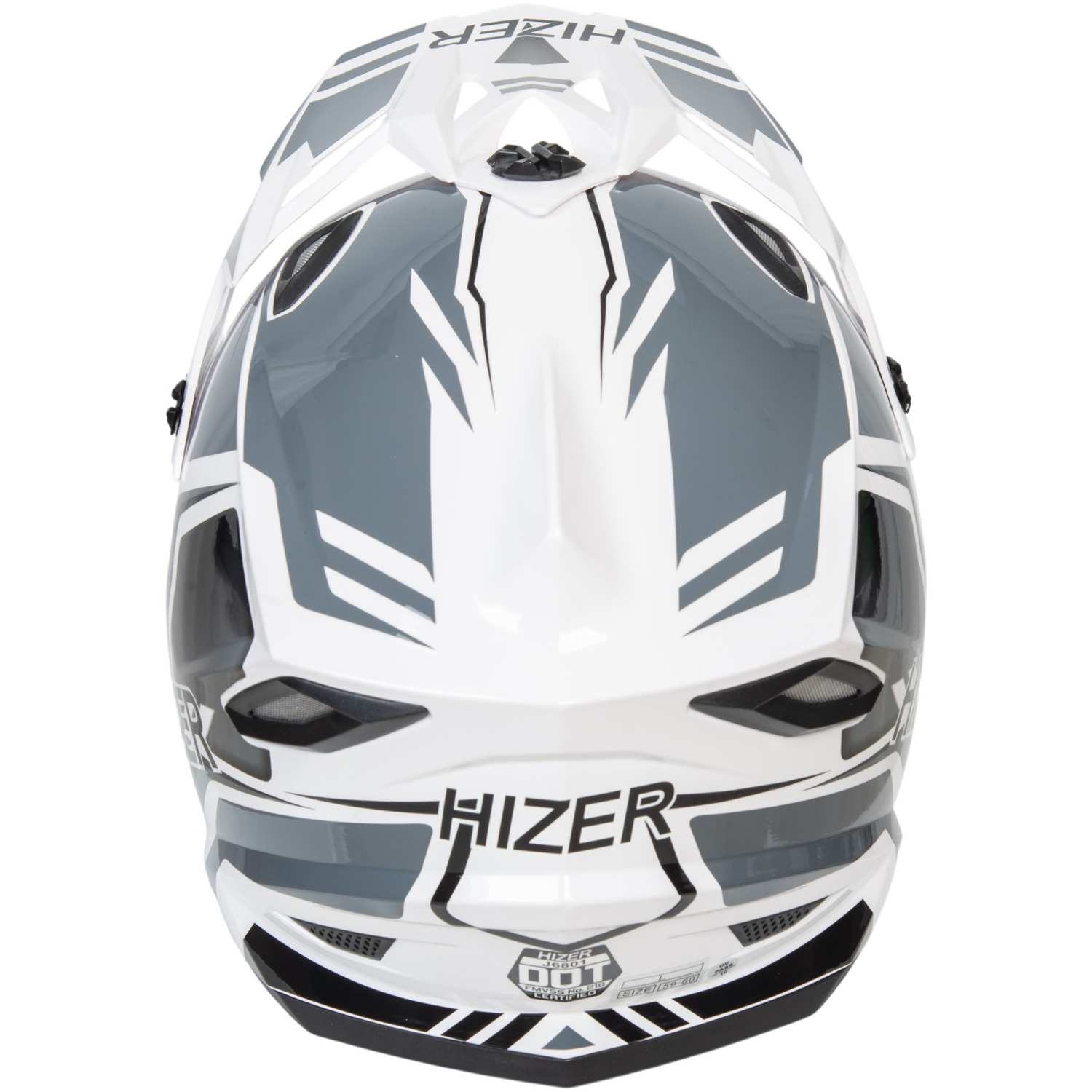 Шлем мото кроссовый HIZER J6801 №4 (XL) white/gray