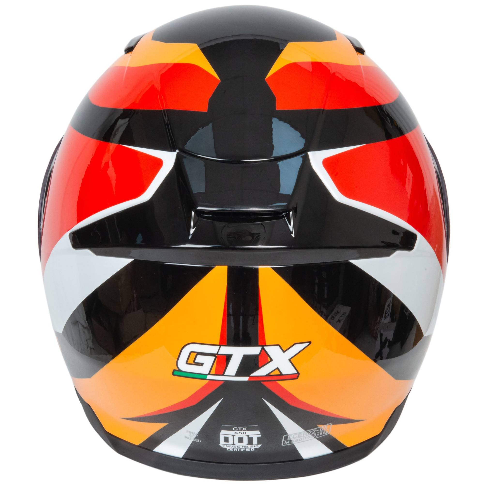 Шлем мото модуляр GTX 550 №2 (L) BLACK/WHITE ORANGE RED (2 визора)
