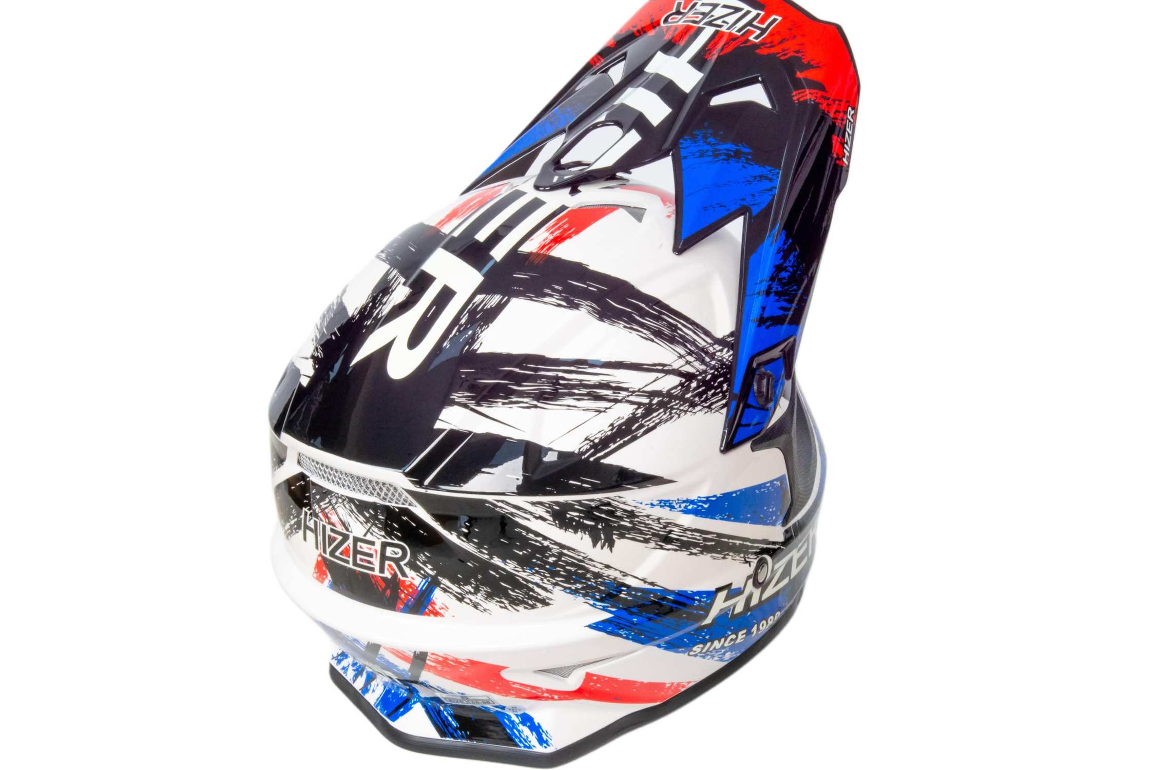 Шлем мото кроссовый HIZER J6805 №1 (XL) black/white/blue