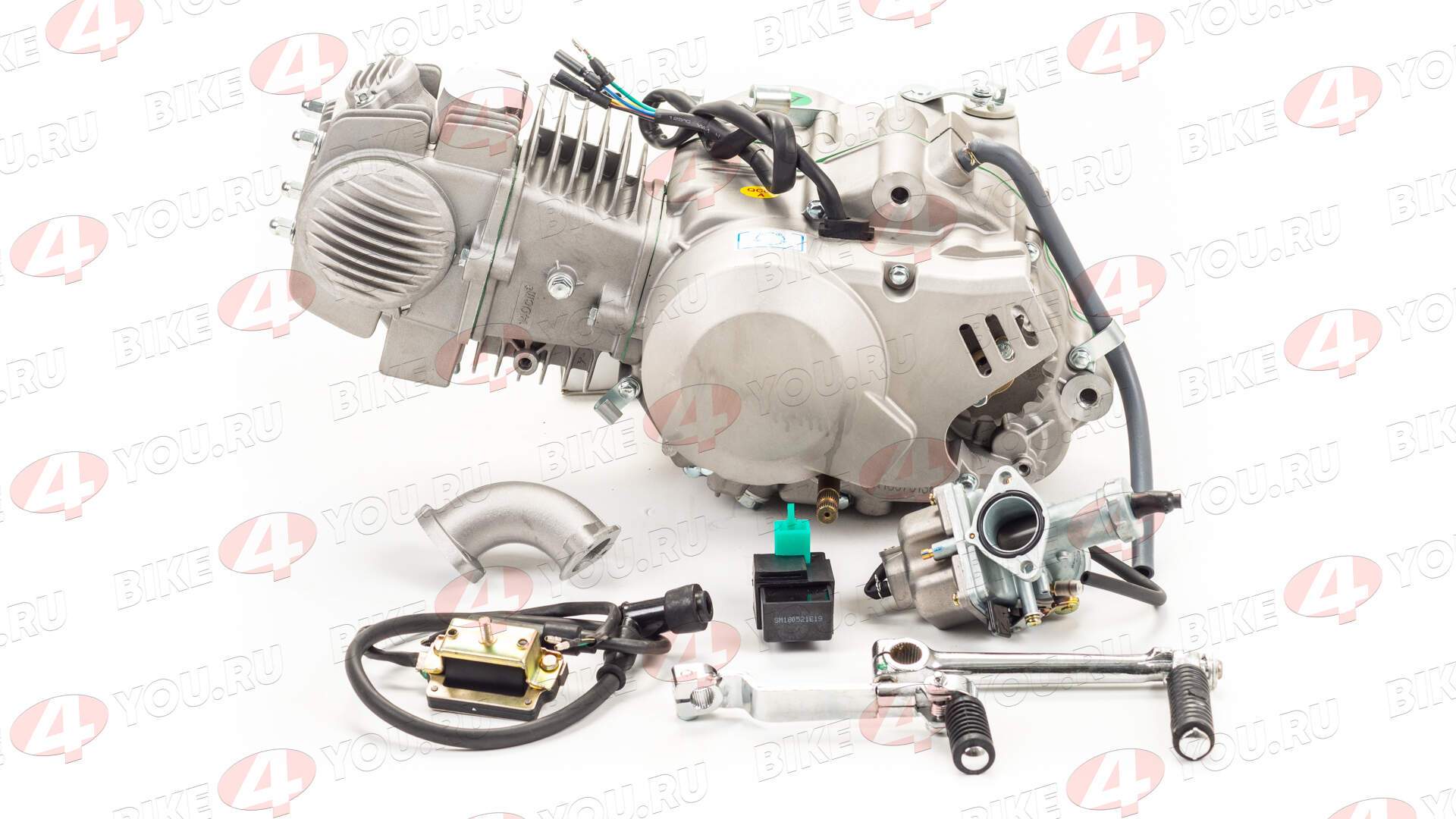 Двигатель 140см3 156FMJ YX W063 (56x57) механика, 4ск., без стартера Двигатель 140см3 156FMJ YX W063 (56x57) механика, 4ск., без стартера