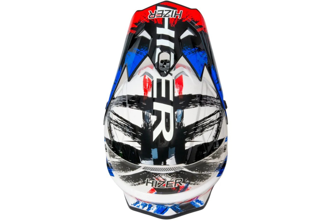 Шлем мото кроссовый HIZER J6805 №1 (XL) black/white/blue