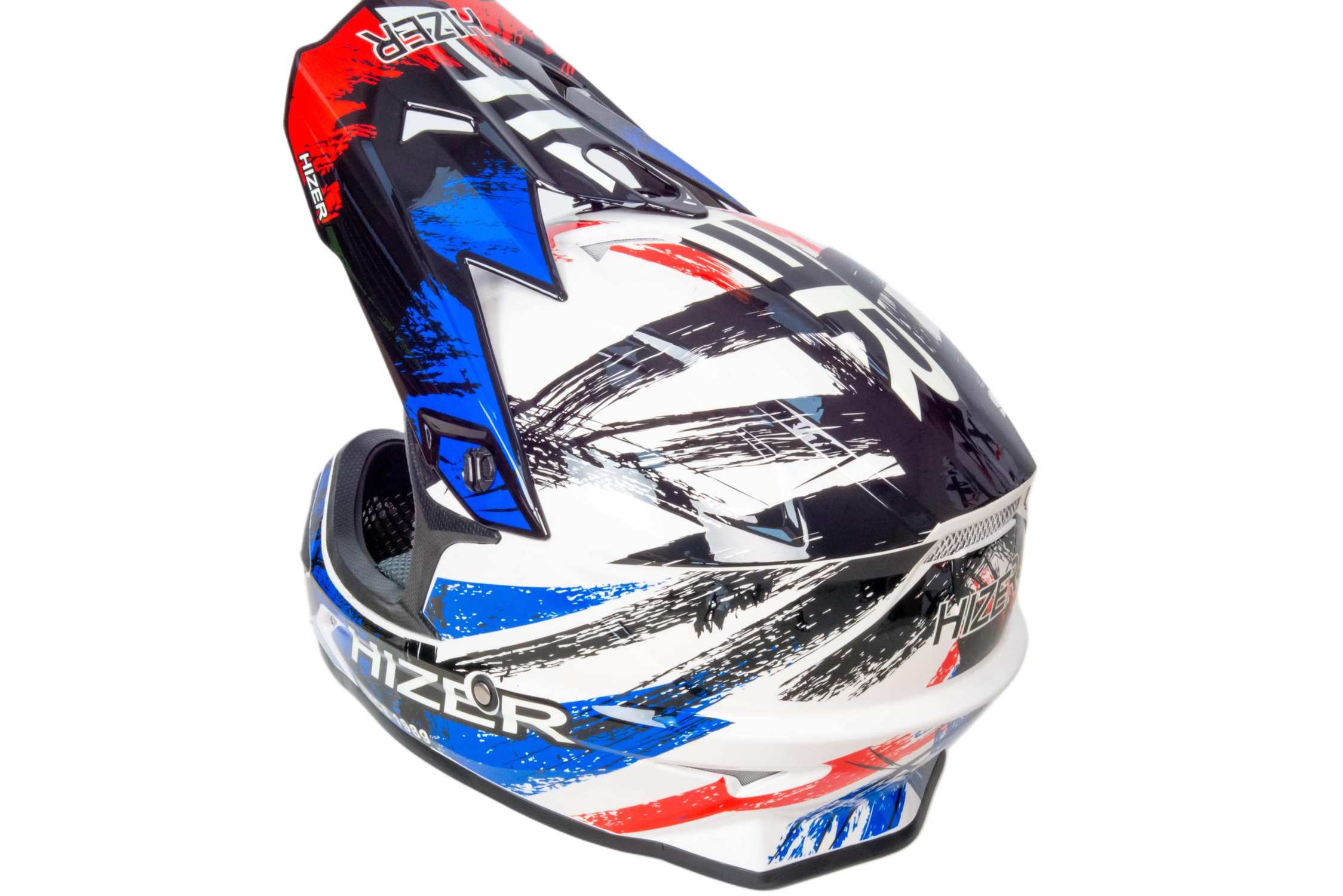 Шлем мото кроссовый HIZER J6805 №1 (XL) black/white/blue