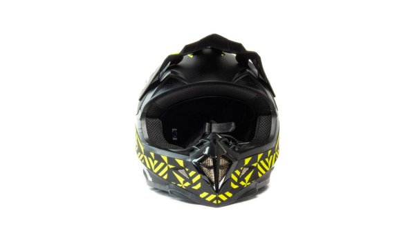 Шлем мото кроссовый HIZER 211 #2 (L)  black/green (подростковый)