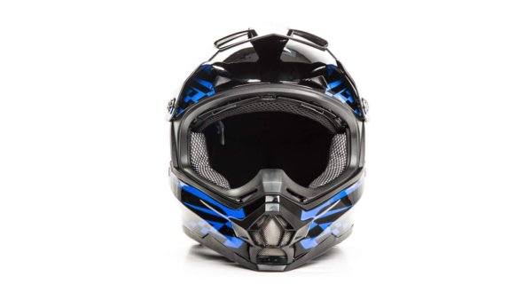Шлем мото кроссовый HIZER B6196 #2 (XL) black/blue