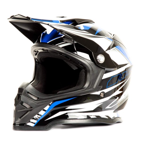 Шлем мото кроссовый HIZER B6197 #4 (L) black/blue/white