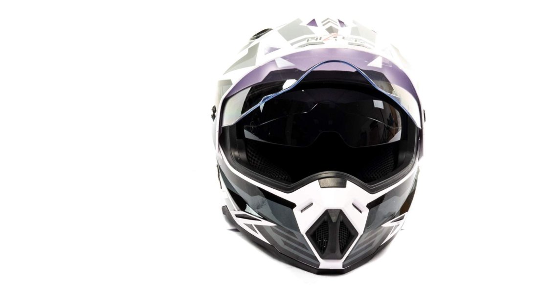Шлем мото кроссовый HIZER J6801 #4 (S) white/gray