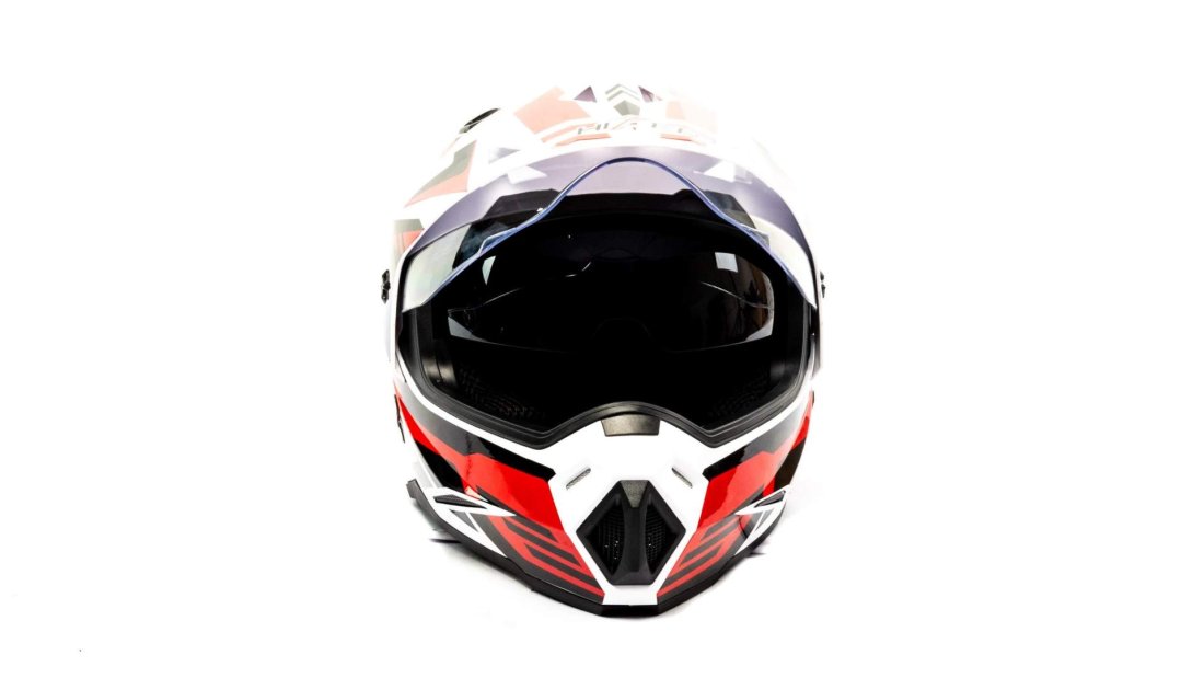 Шлем мото кроссовый HIZER J6801 #5 (M) white/red