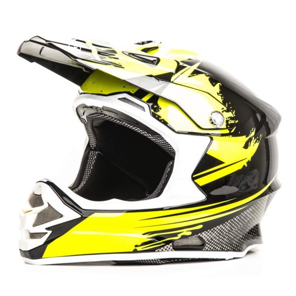 Шлем мото кроссовый HIZER B6195 #2 (S) black/yellow