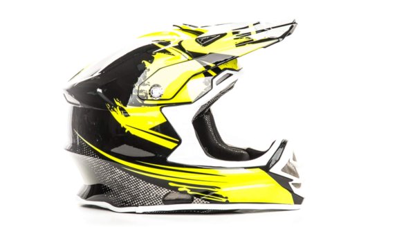 Шлем мото кроссовый HIZER B6195 #2 (L) black/yellow