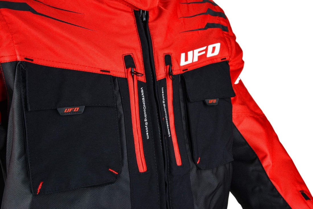 Куртка мото UFO #8 red (текстиль) (XL)