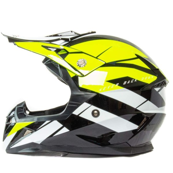 Шлем мото кроссовый HIZER 915 #7 (M) neon/yellow/white