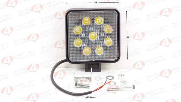 Фара 27w 9x3w LED квадратная