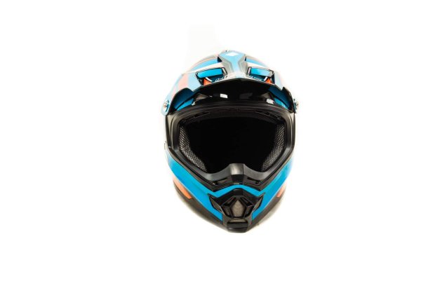 Шлем мото кроссовый HIZER B6196 #4 (XL) blue/red