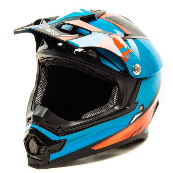 Шлем мото кроссовый HIZER B6196 #4 (M) blue/red