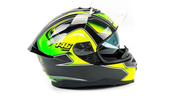 Шлем мото интеграл GTX 5672 #3 (S) BLACK/FLUO YELLOW GREEN (2 визора)