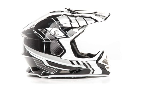 Шлем мото кроссовый HIZER B6195 #1 (M) black/white