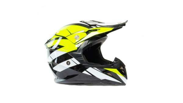 Шлем мото кроссовый HIZER 915 #7 (XL) neon/yellow/white