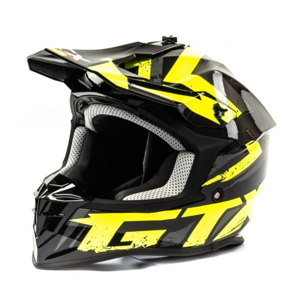 Шлем мото кроссовый GTX 633 #8 (S) BLACK/FLUO YELLOW GREY