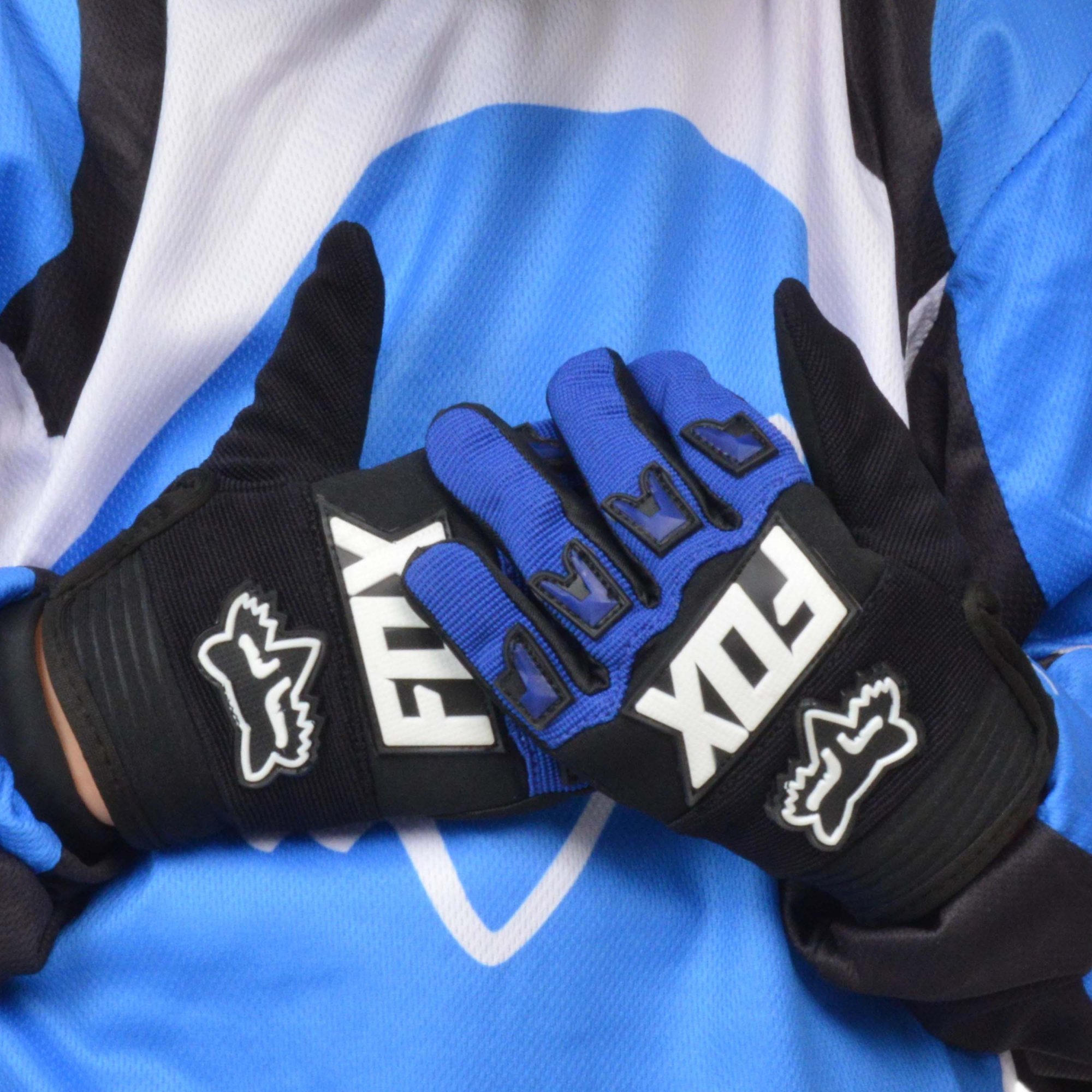 Перчатки мото (детские) FOX №3 Black/Blue (15 см/6-7 лет) мотокросс