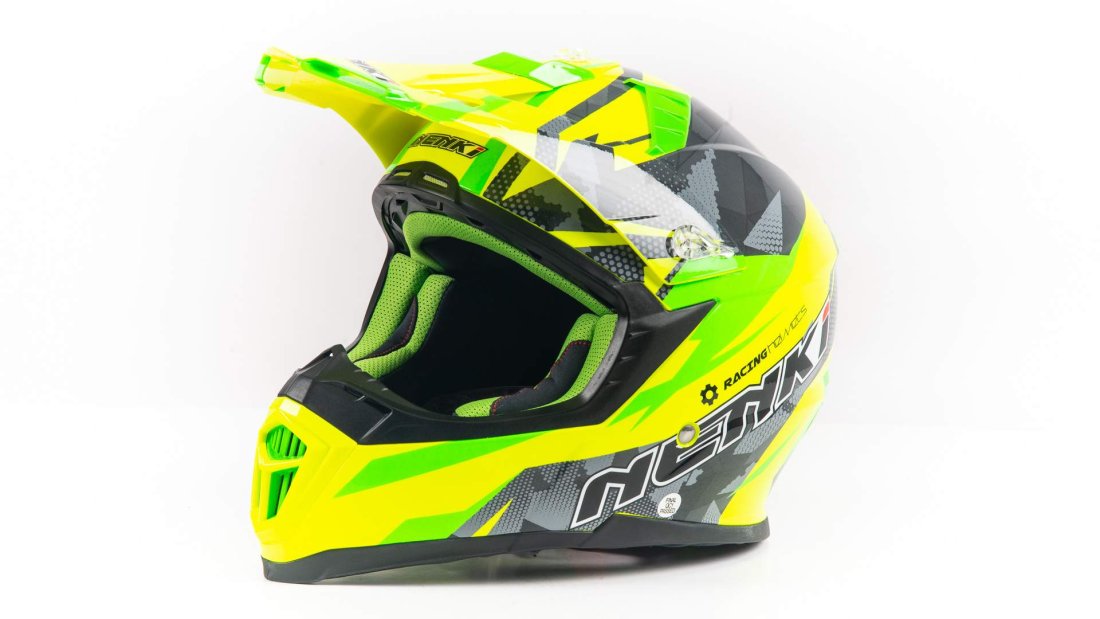 Шлем мото NENKI 316 (M) #1 yellow/green/black