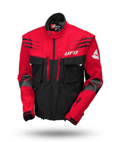 Куртка мото UFO #8 red (текстиль) (S)